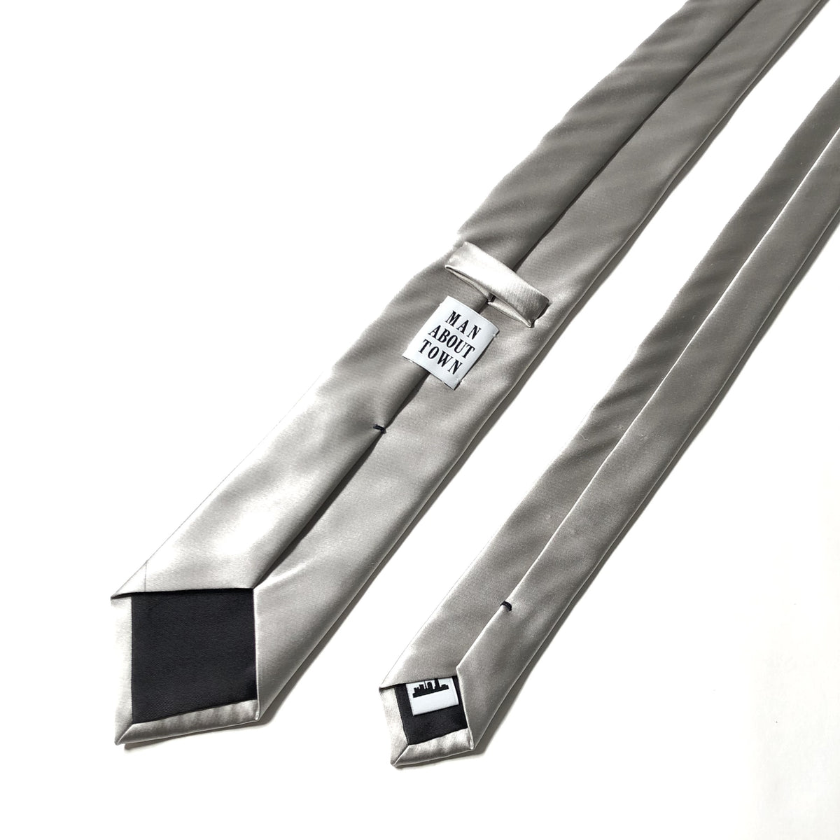 KYOTO SILK SATIN SOLID TIE silver – MANABOUTTOWN(マンアバウトタウン)