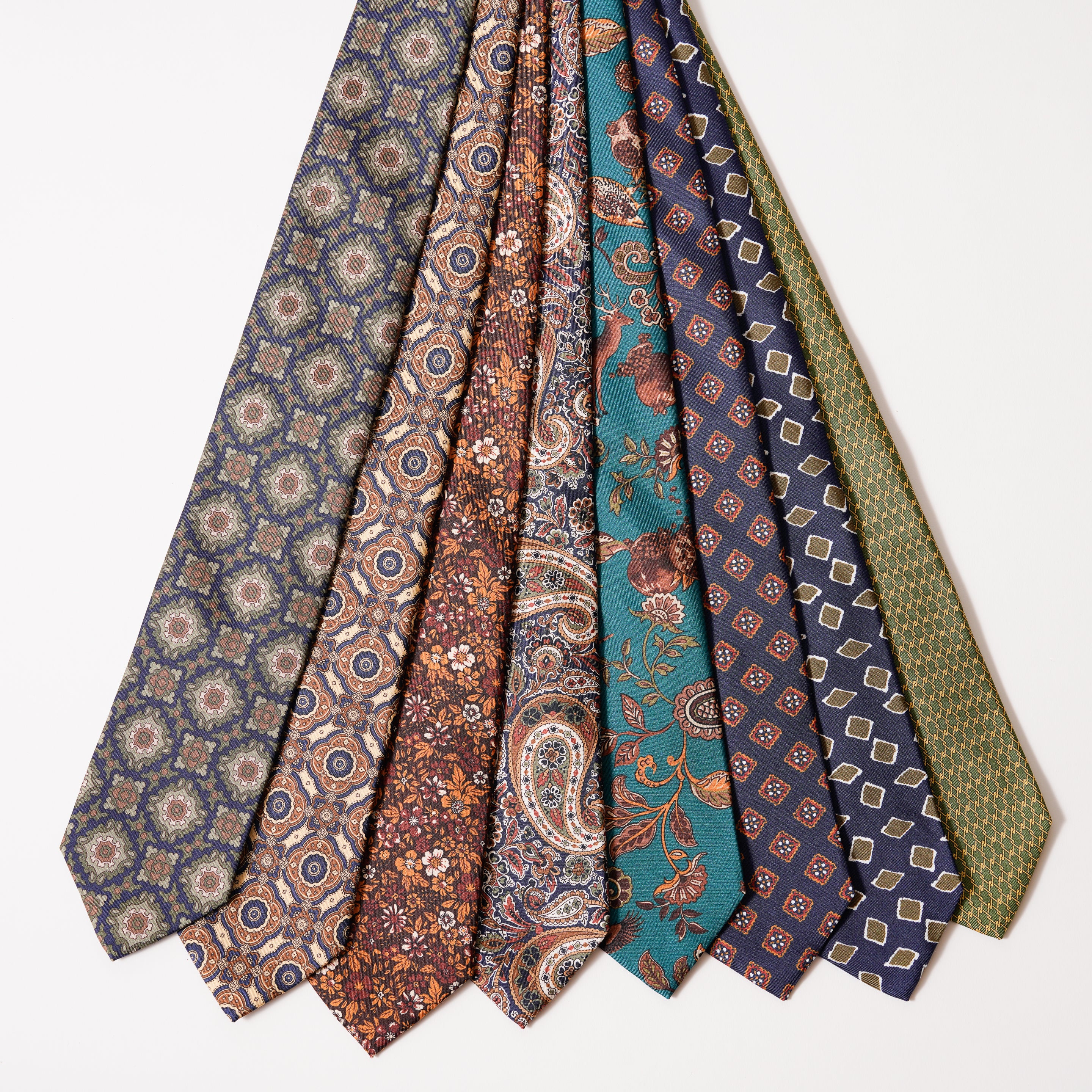 ITALY SILK PRINT FLOWER MOTIF TIE C