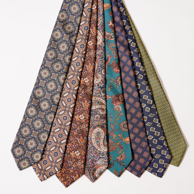 ITALY SILK PRINT FLOWER MOTIF TIE C
