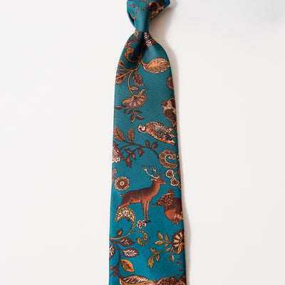 ITALY SILK PRINT HUNTING MOTIF TIE C