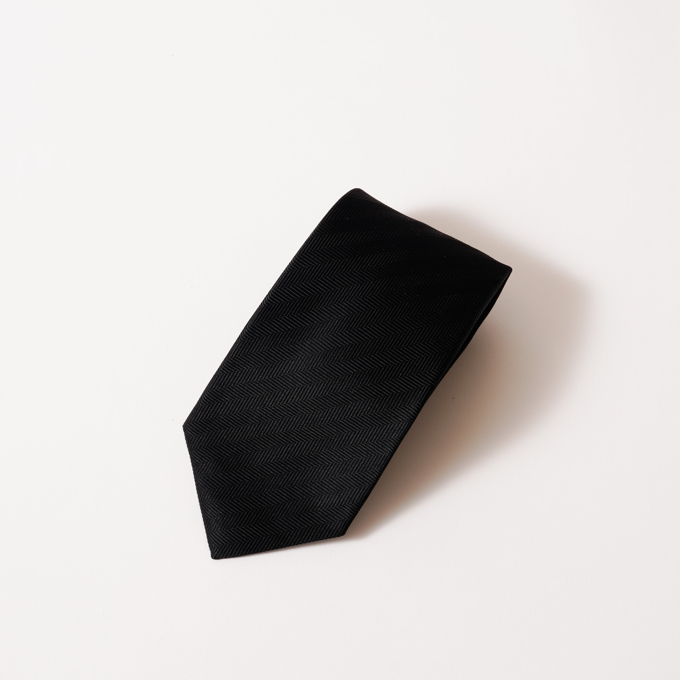 KYOTO SILK HERRINGBONE SOLID TIE