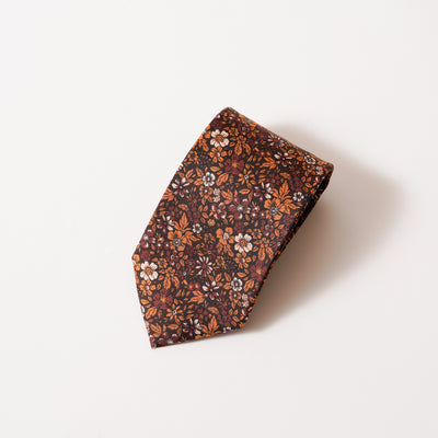 ITALY SILK PRINT FLOWER MOTIF TIE C