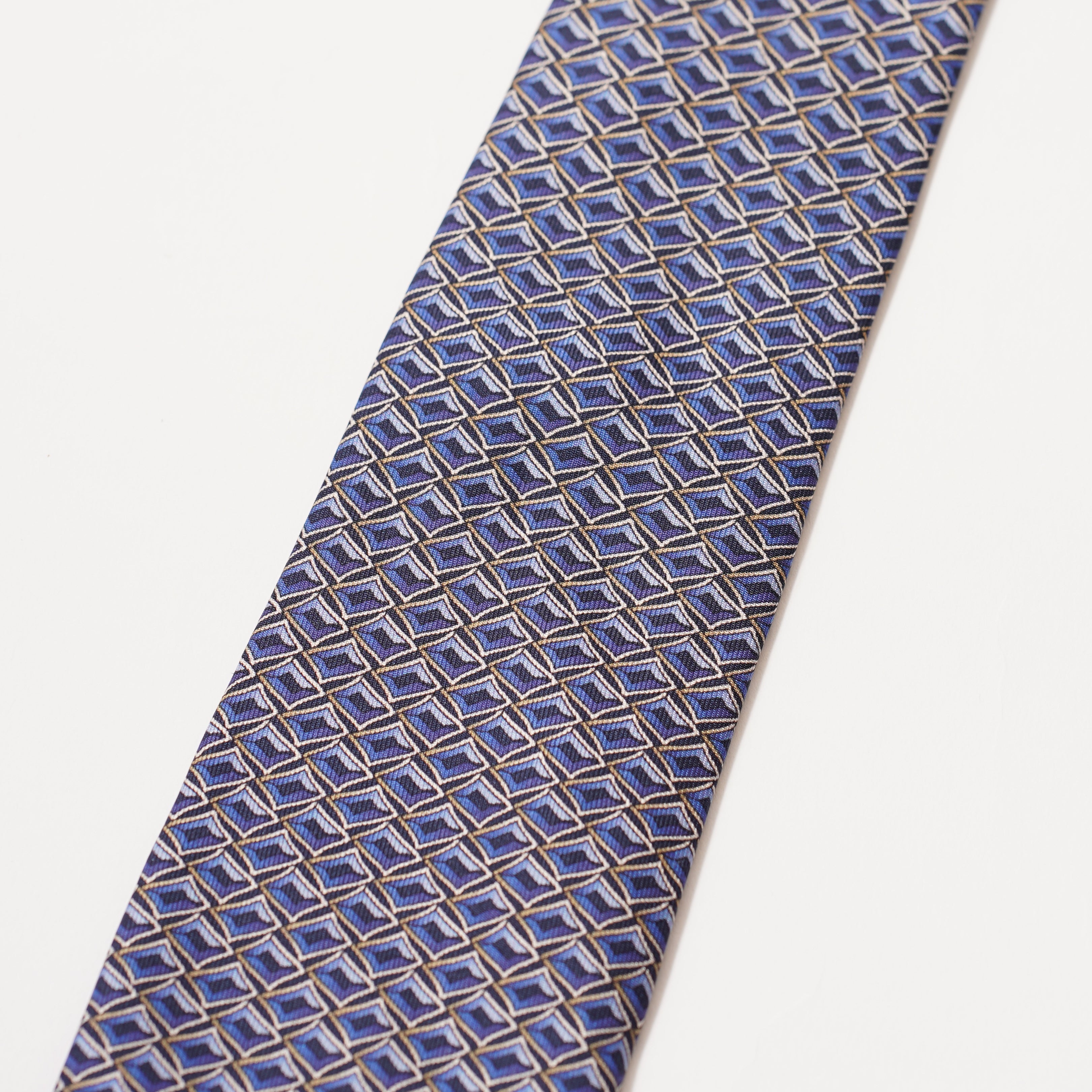 ITALY SILK PRINT GEOMETRIC TIE G