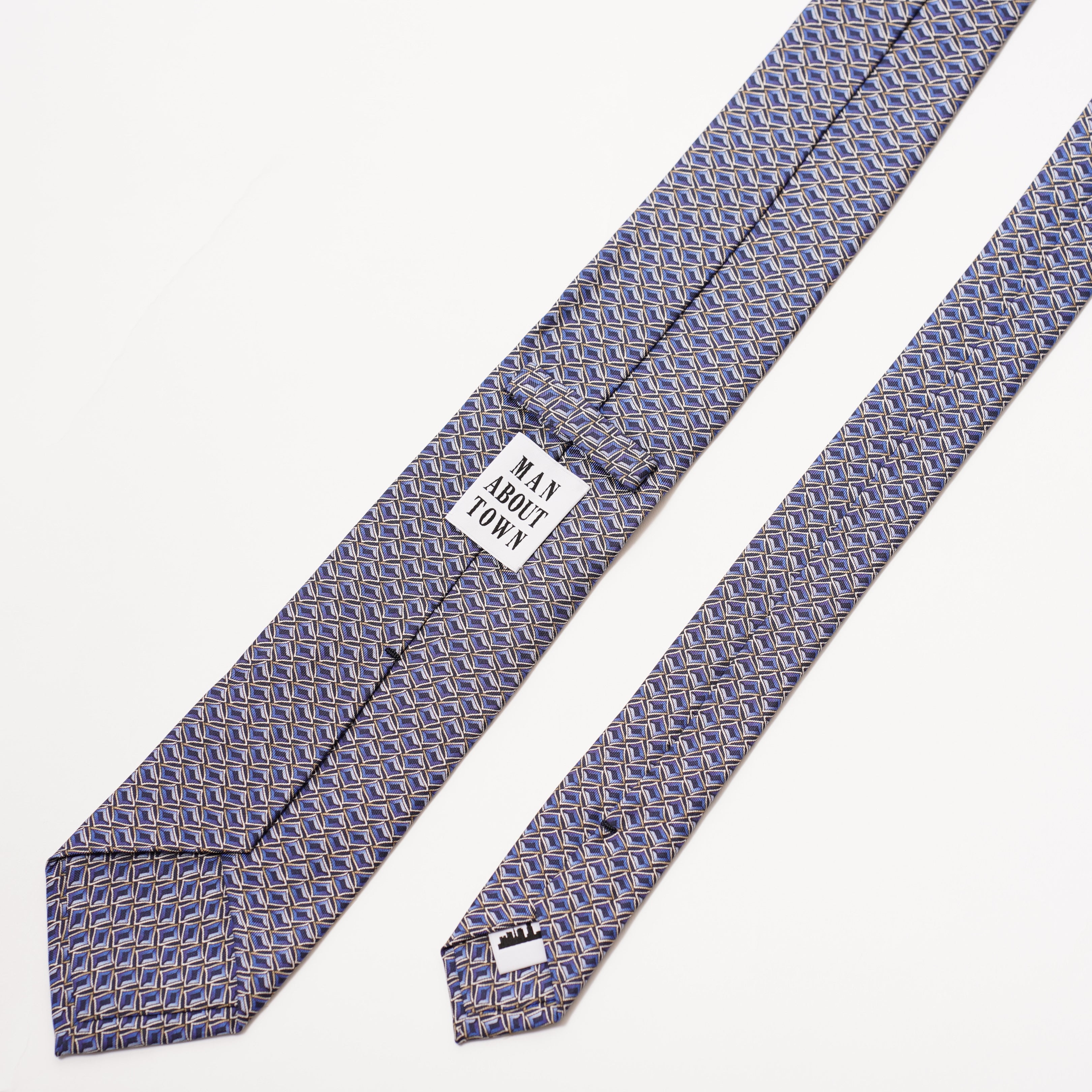 ITALY SILK PRINT GEOMETRIC TIE G