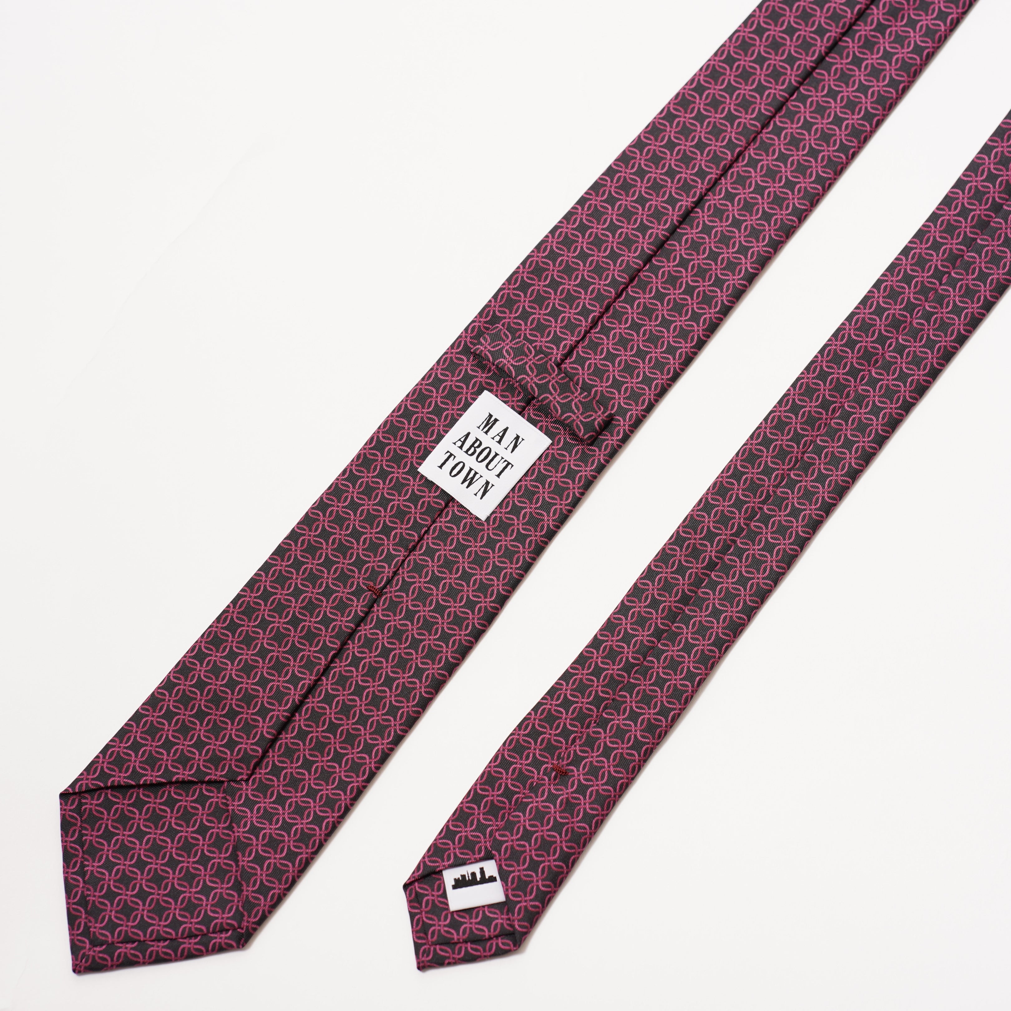 ITALY SILK PRINT GEOMETRIC TIE H