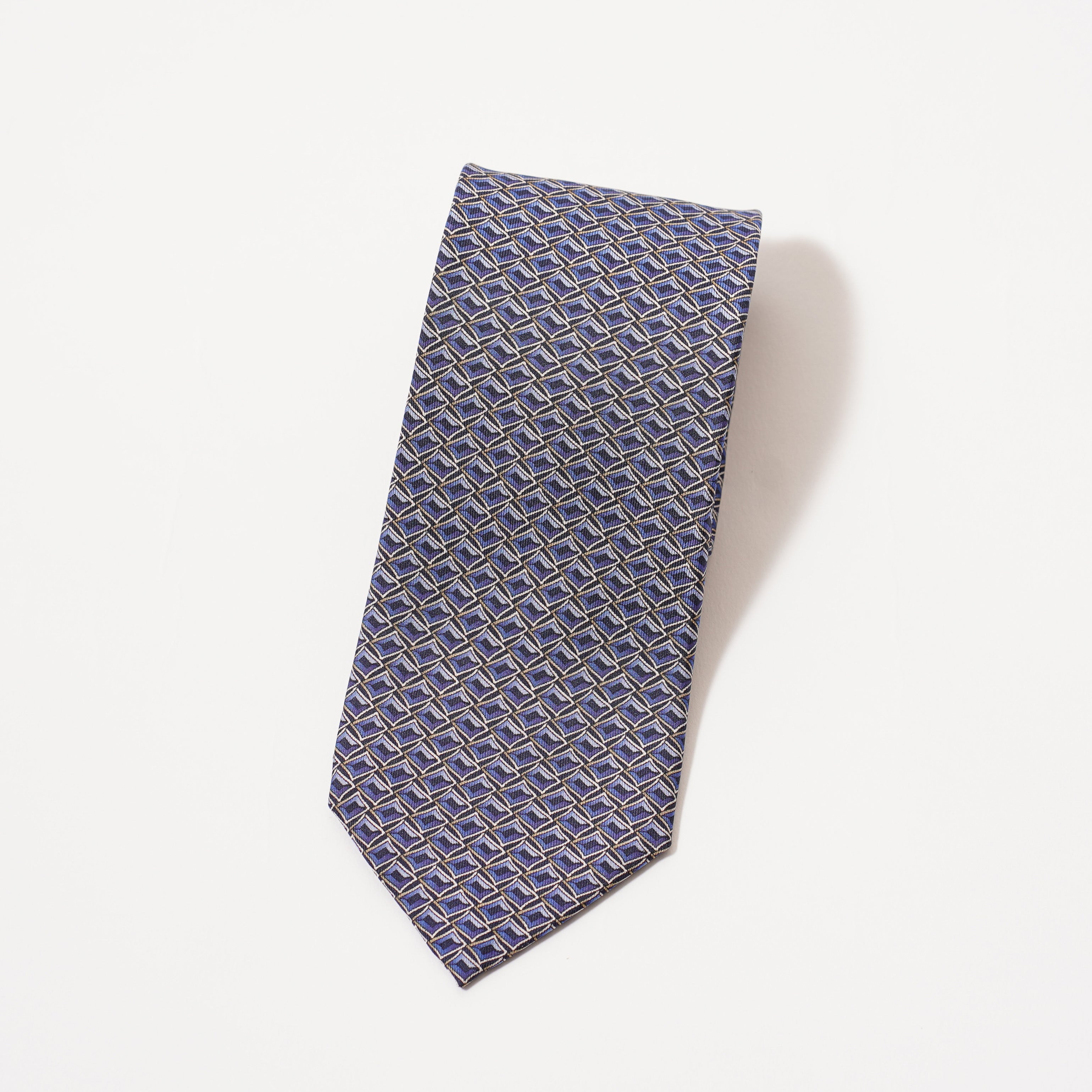 ITALY SILK PRINT GEOMETRIC TIE G