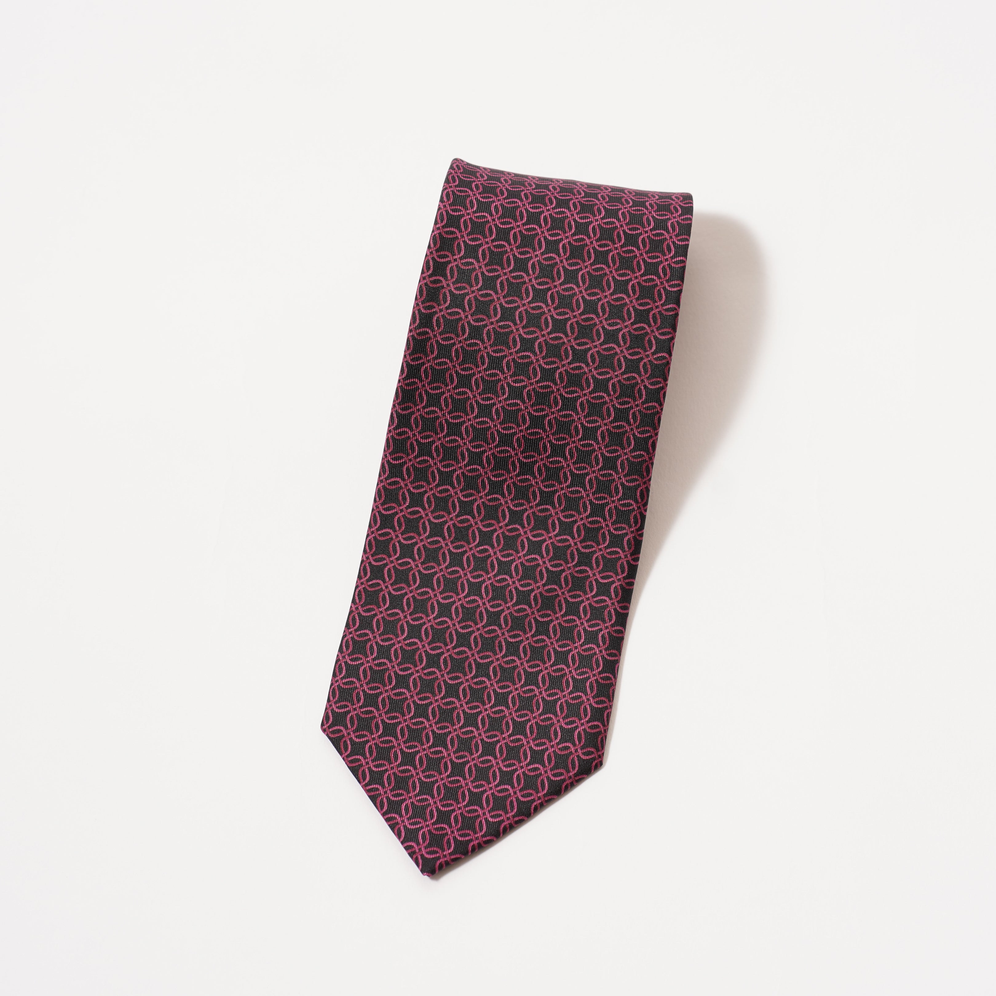 ITALY SILK PRINT GEOMETRIC TIE H