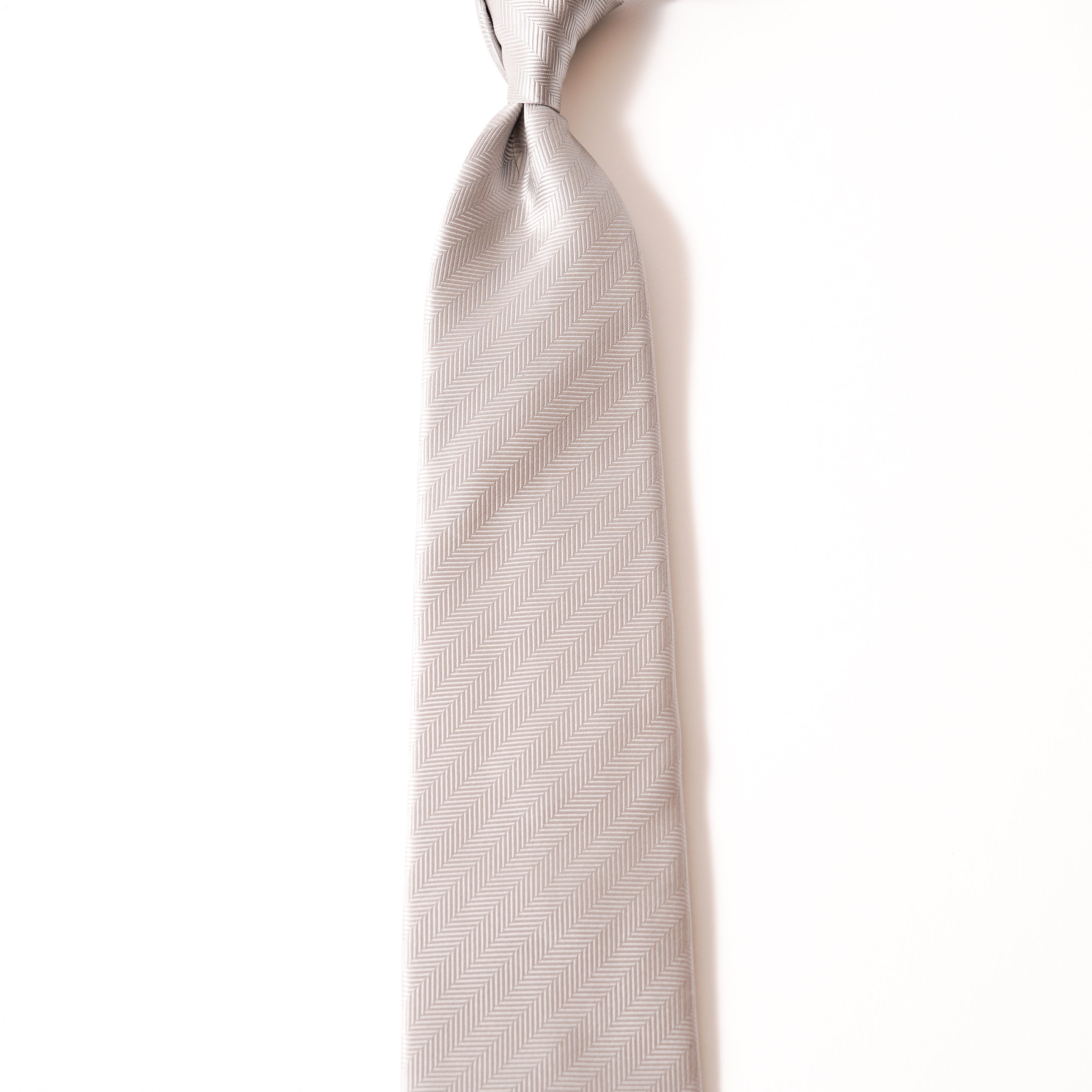 KYOTO SILK HERRINGBONE SOLID TIE