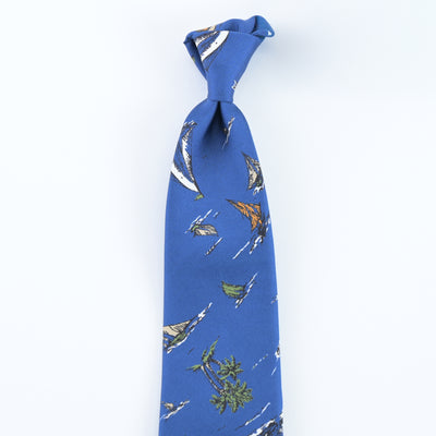 ITALY SILK PRINT SAILING SCENE TIE