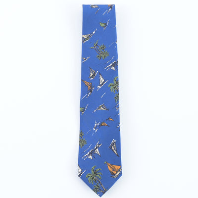 ITALY SILK PRINT SAILING SCENE TIE