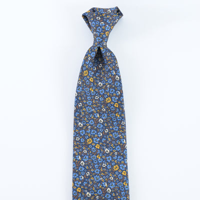 ITALY SILK PRINT FLOWER MOTIF TIE D