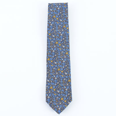 ITALY SILK PRINT FLOWER MOTIF TIE D