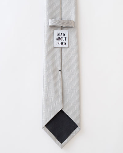 KYOTO SILK HERRINGBONE SOLID TIE