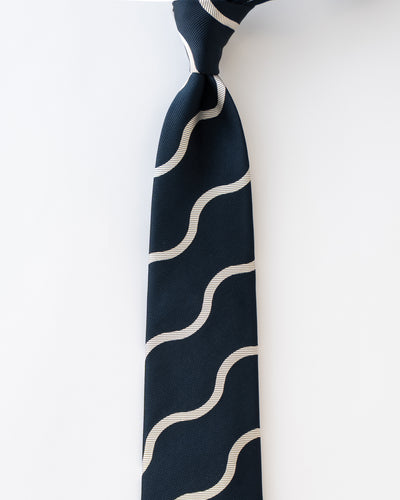 KYOTO SILK WAVE STRIPE TIE