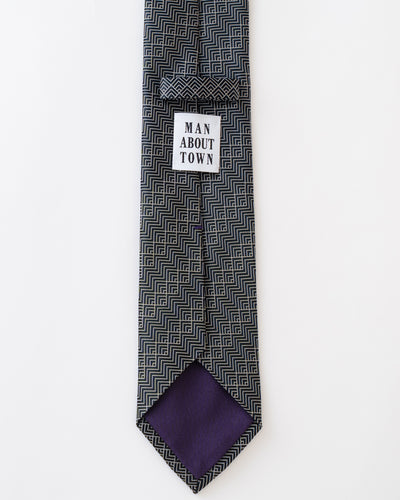 KYOTO SILK MODERN GEOMETRIC TIE