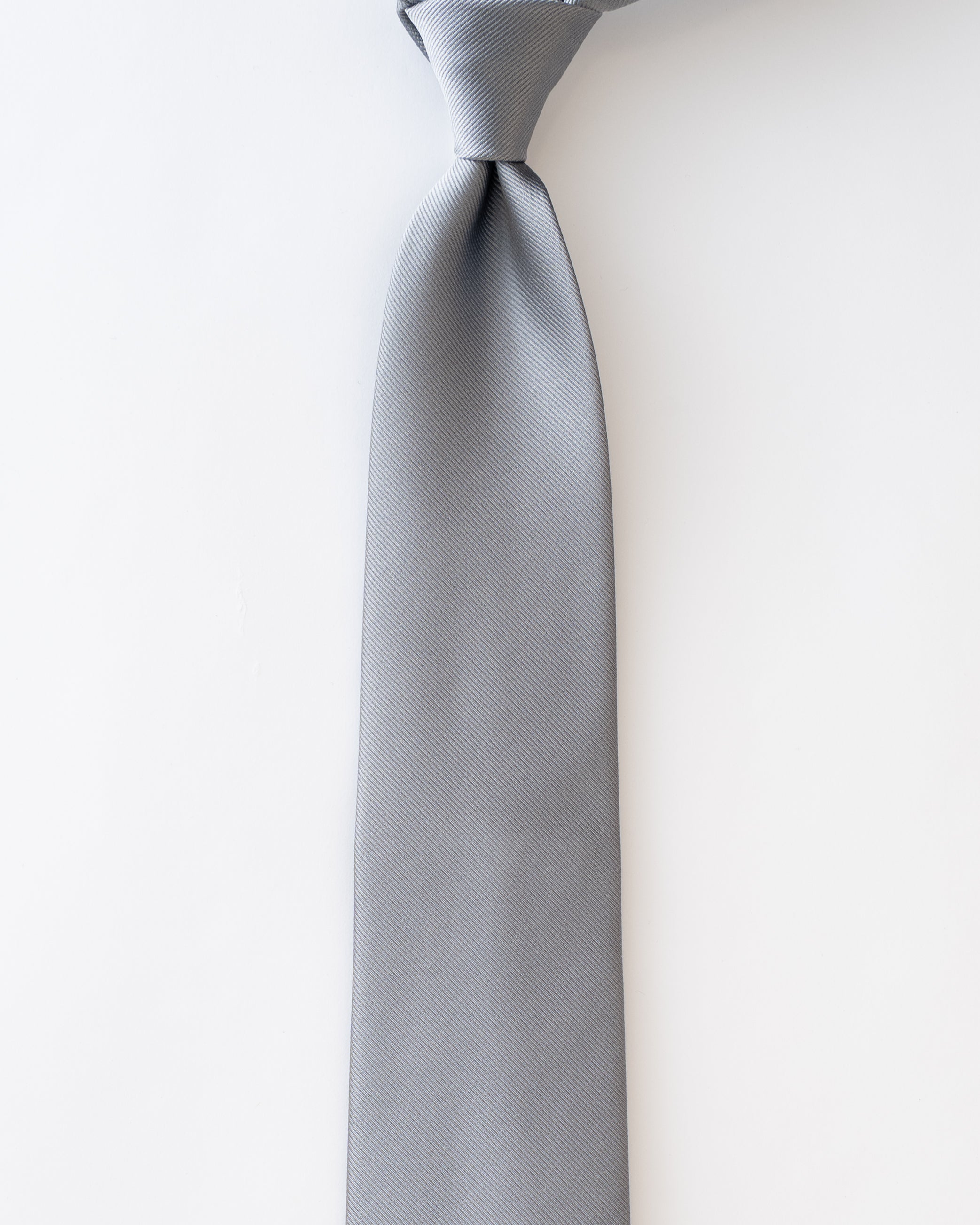 KYOTO SILK REP SOLID TIE silver – MANABOUTTOWN(マンアバウトタウン)