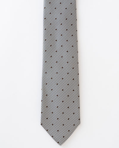 KYOTO SILK HOUNDSTOOTH DOT TIE