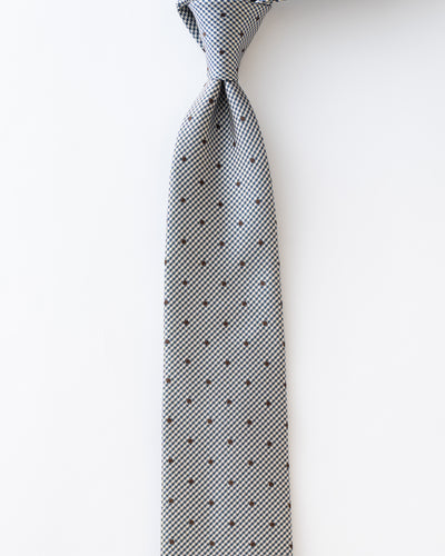 KYOTO SILK HOUNDSTOOTH DOT TIE