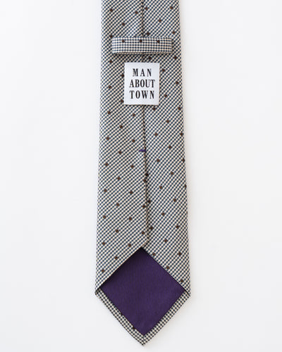 KYOTO SILK HOUNDSTOOTH DOT TIE