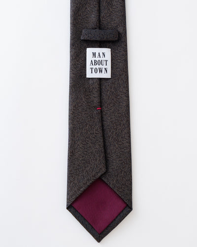 KYOTO SILK HERRINGBONE TIE