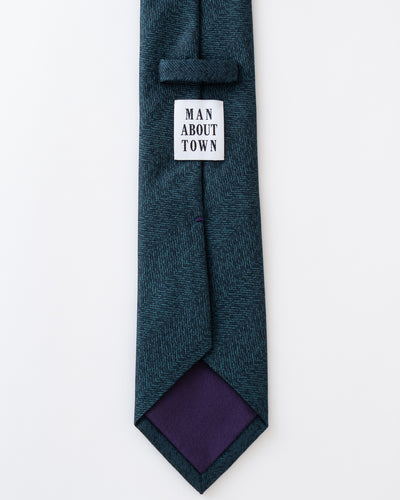 KYOTO SILK HERRINGBONE TIE