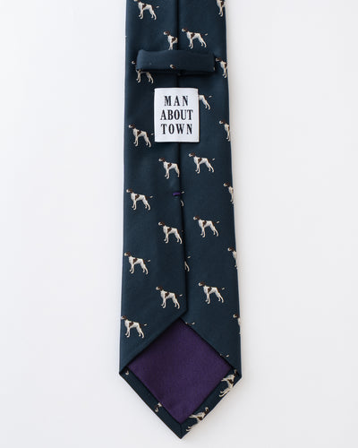 KYOTO SILK HUNTING DOG MOTIF TIE