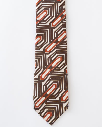 ITALY SILK PRINT GEOMETRIC TIE