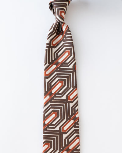 ITALY SILK PRINT GEOMETRIC TIE