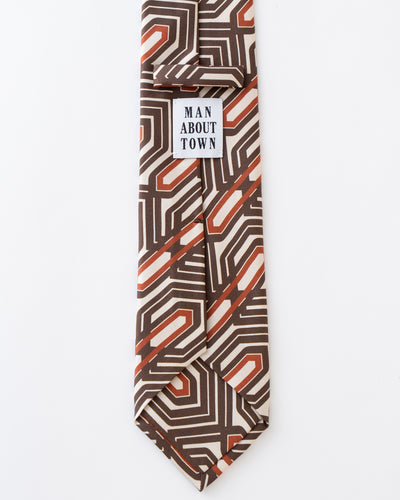 ITALY SILK PRINT GEOMETRIC TIE