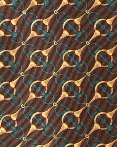 ITALY SILK PRINT STIRRUP MOTIF TIE