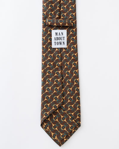 ITALY SILK PRINT STIRRUP MOTIF TIE