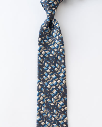 ITALY SILK PRINT ABSTRACT TIE