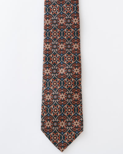 ITALY SILK PRINT ARABESQUE MOTIF TIE