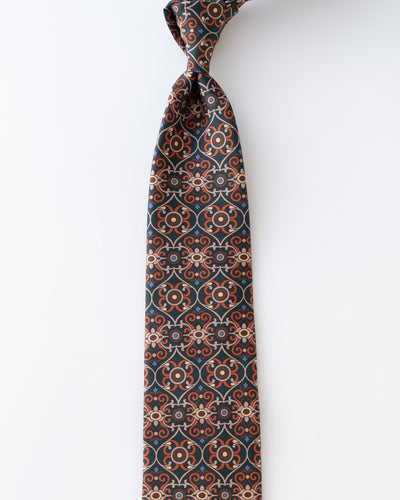 ITALY SILK PRINT ARABESQUE MOTIF TIE