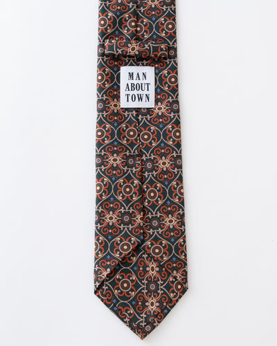 ITALY SILK PRINT ARABESQUE MOTIF TIE