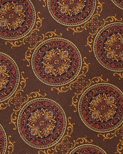 ITALY SILK PRINT MEDALLION TIE