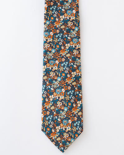 ITALY SILK PRINT FLOWER MOTIF TIE E
