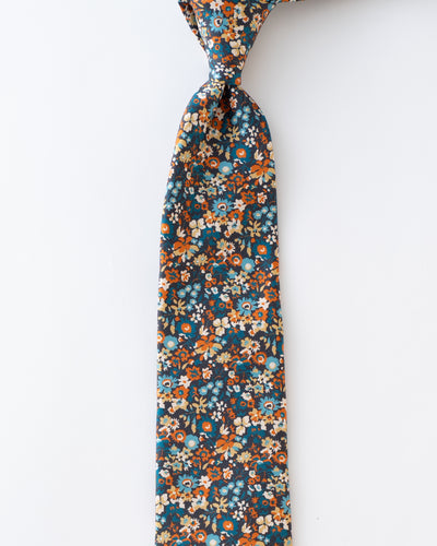 ITALY SILK PRINT FLOWER MOTIF TIE E