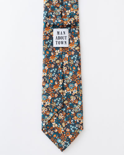 ITALY SILK PRINT FLOWER MOTIF TIE E