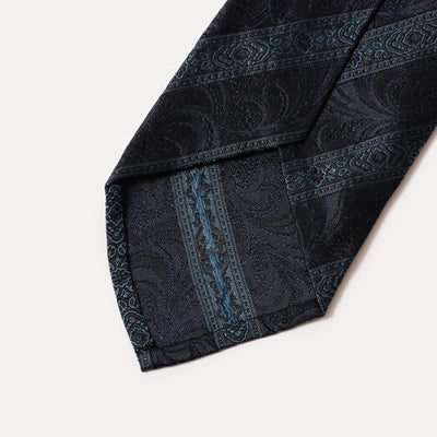 KYOTO NISHIJIN HAND-ROLLED PATTERNED STRIPE TIE
