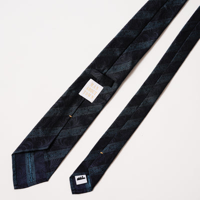 KYOTO NISHIJIN HAND-ROLLED PATTERNED STRIPE TIE