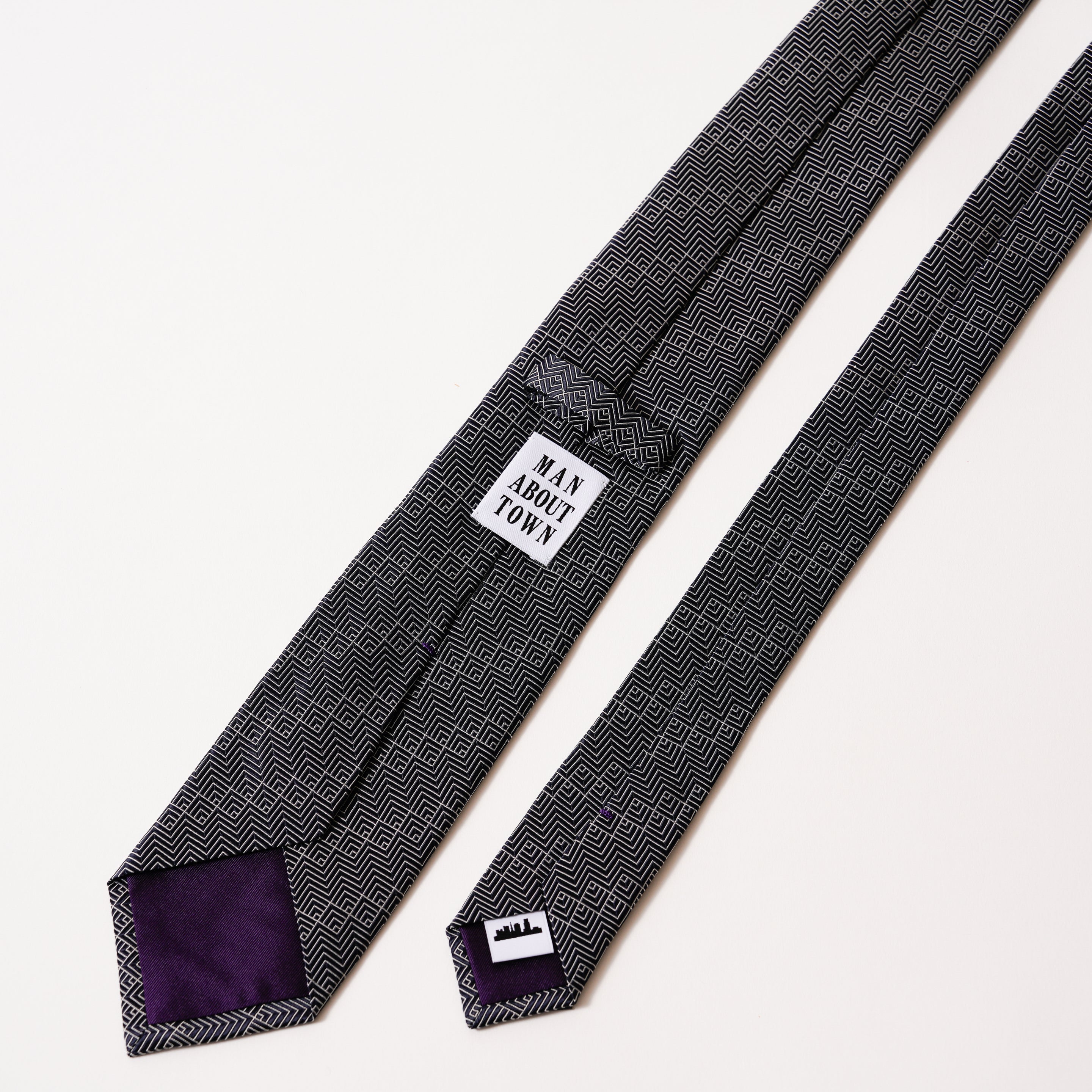 KYOTO SILK MODERN GEOMETRIC TIE