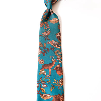 ITALY SILK PRINT HUNTING MOTIF TIE C