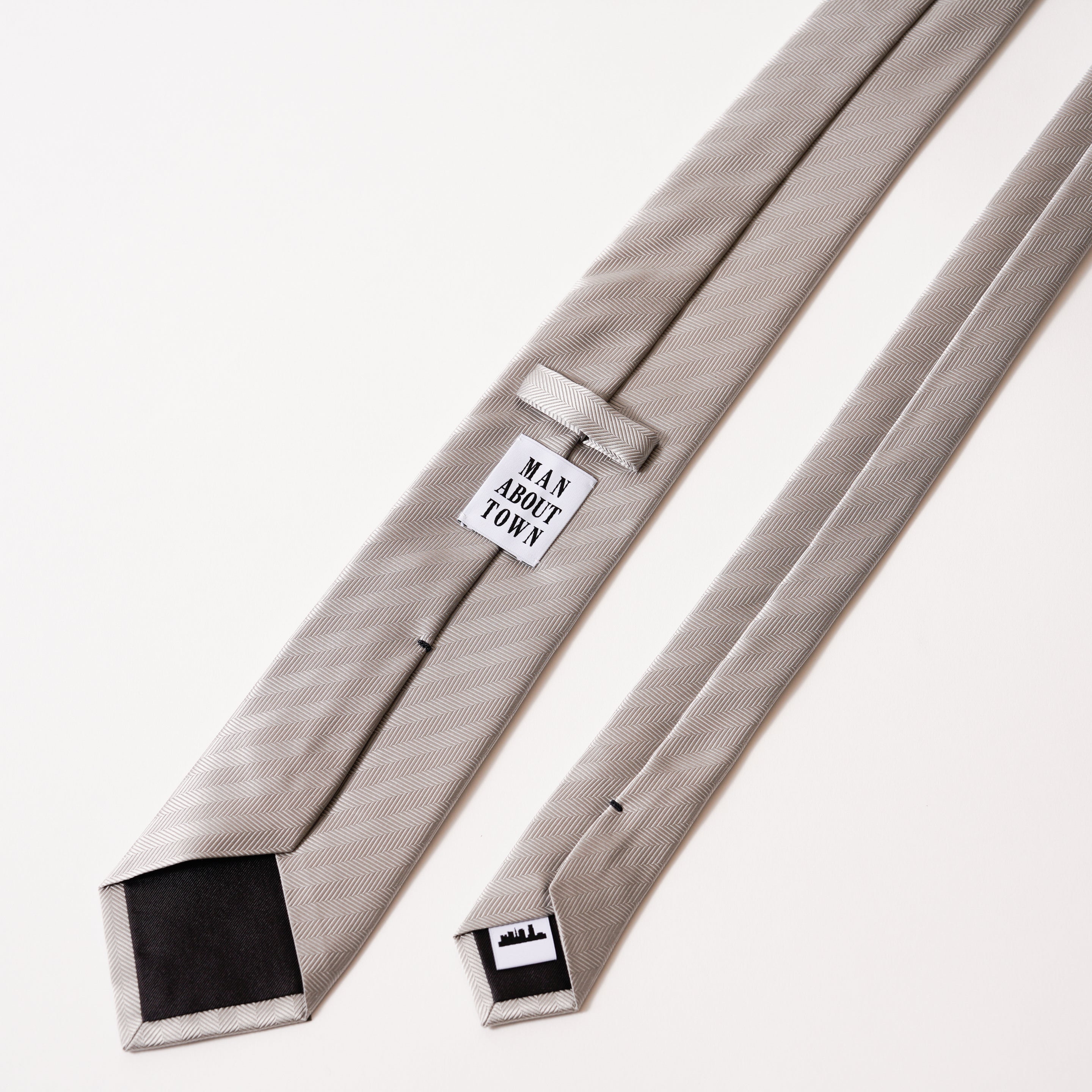 KYOTO SILK HERRINGBONE SOLID TIE