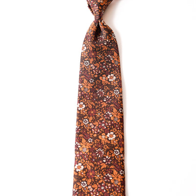 ITALY SILK PRINT FLOWER MOTIF TIE C