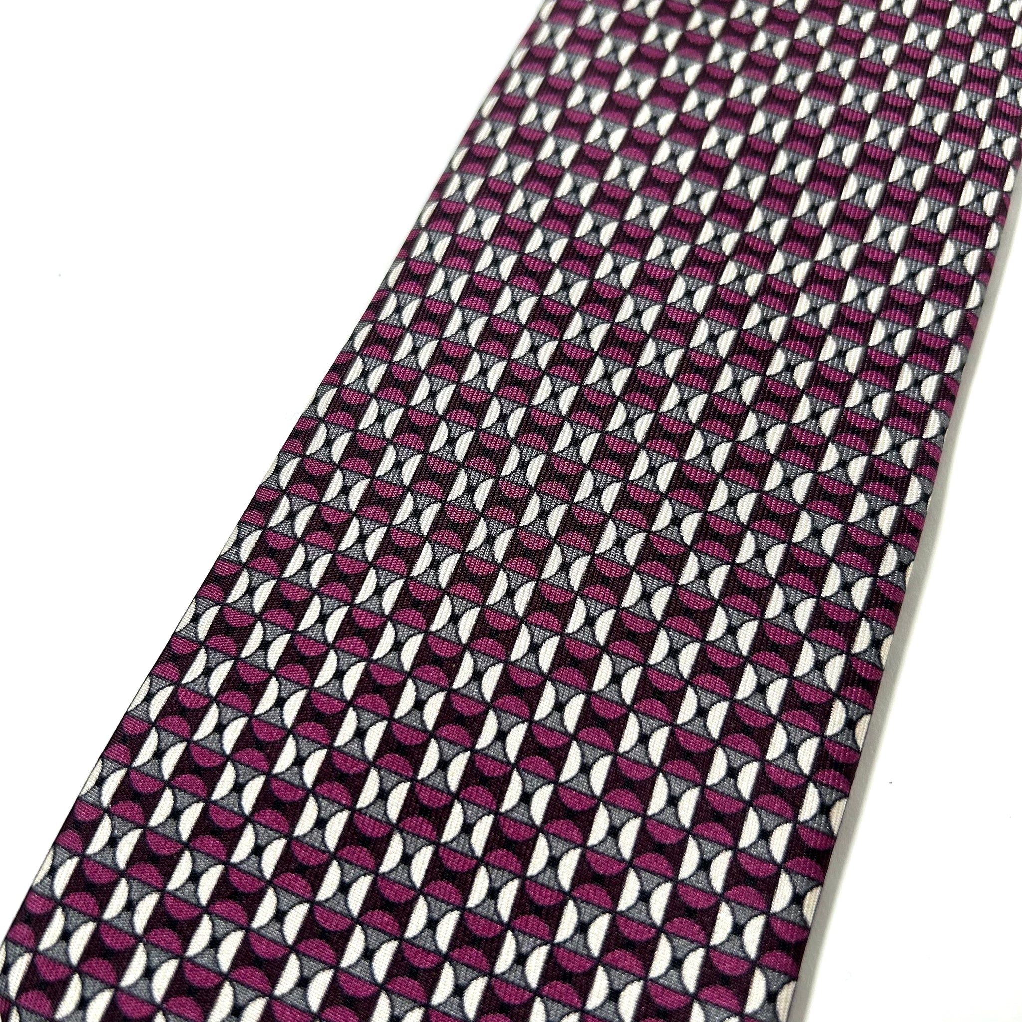 ITALY SILK PRINT GEOMETRIC TIE F