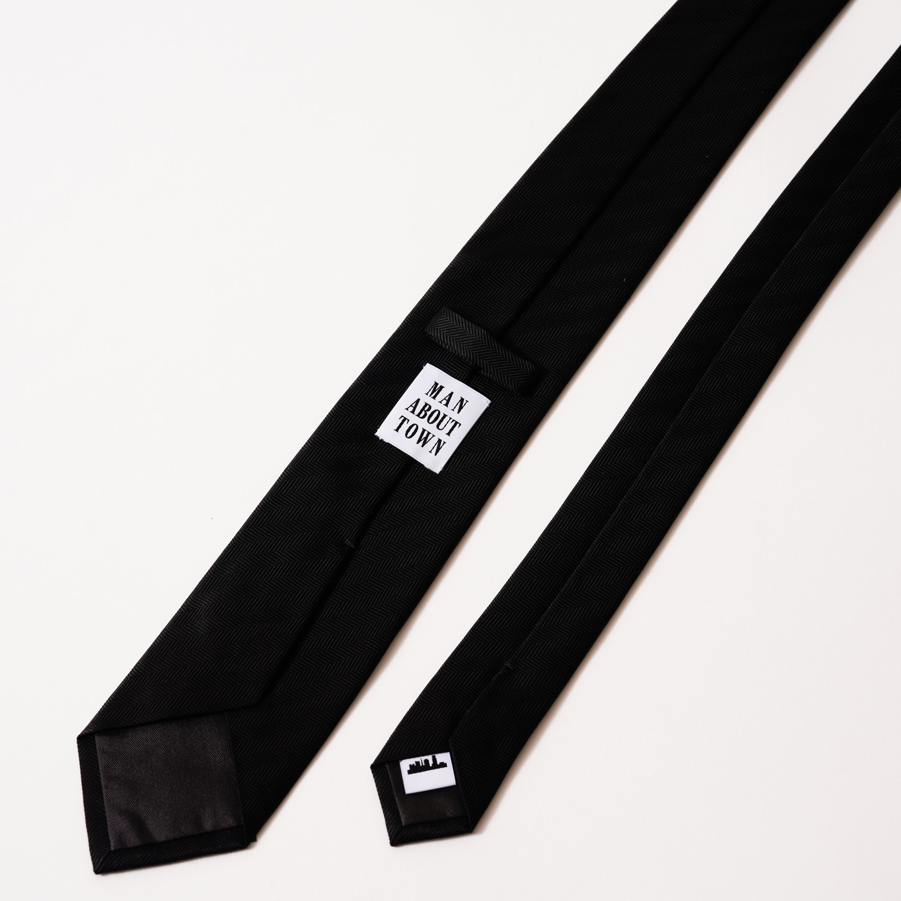 KYOTO SILK HERRINGBONE SOLID TIE