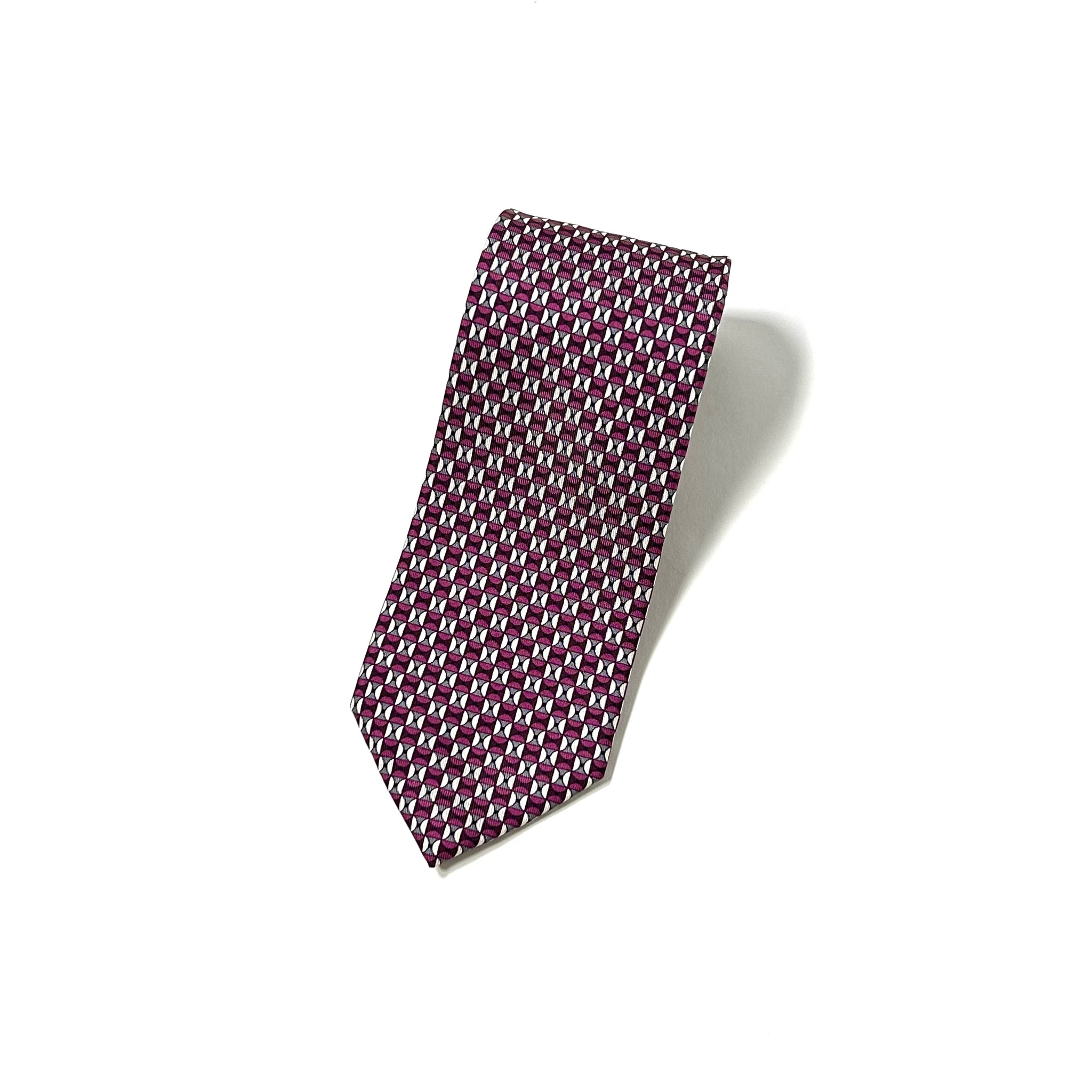 ITALY SILK PRINT GEOMETRIC TIE F